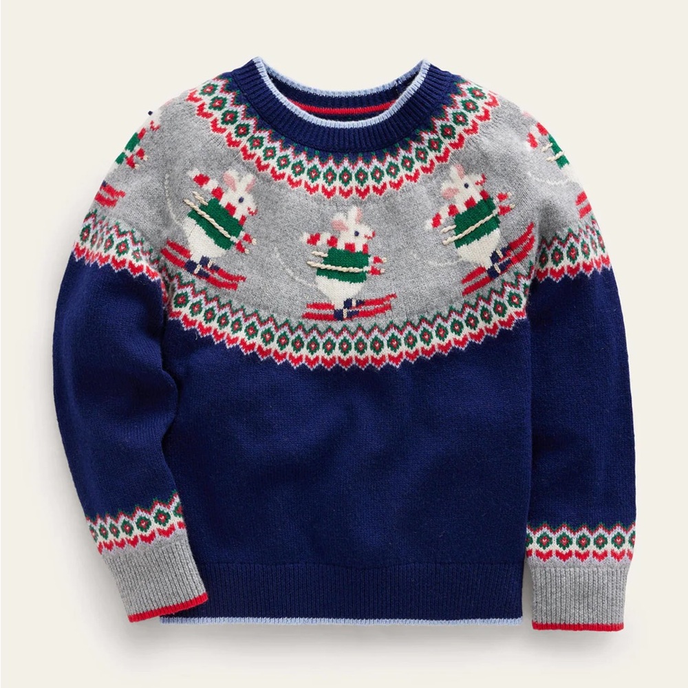 Kid’s Festive Nutcracker Themed Sweater by Mini Boden